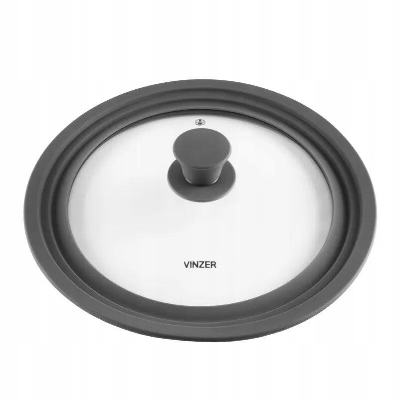 Pokrywka szklana w wielu rozmiarach z silikonowym rantem VINZER 24/26/28 cm 50253 od Vinzer w SimplyBuy.pl