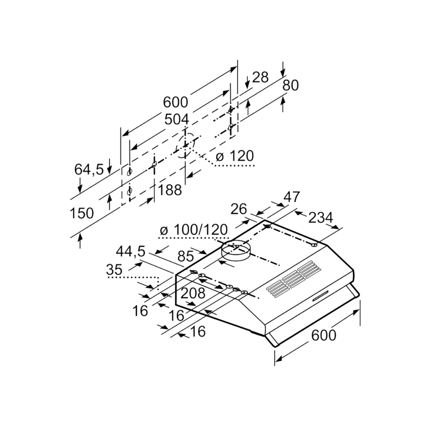 Okap podszafkowy Bosch DUL62FA51 60cm