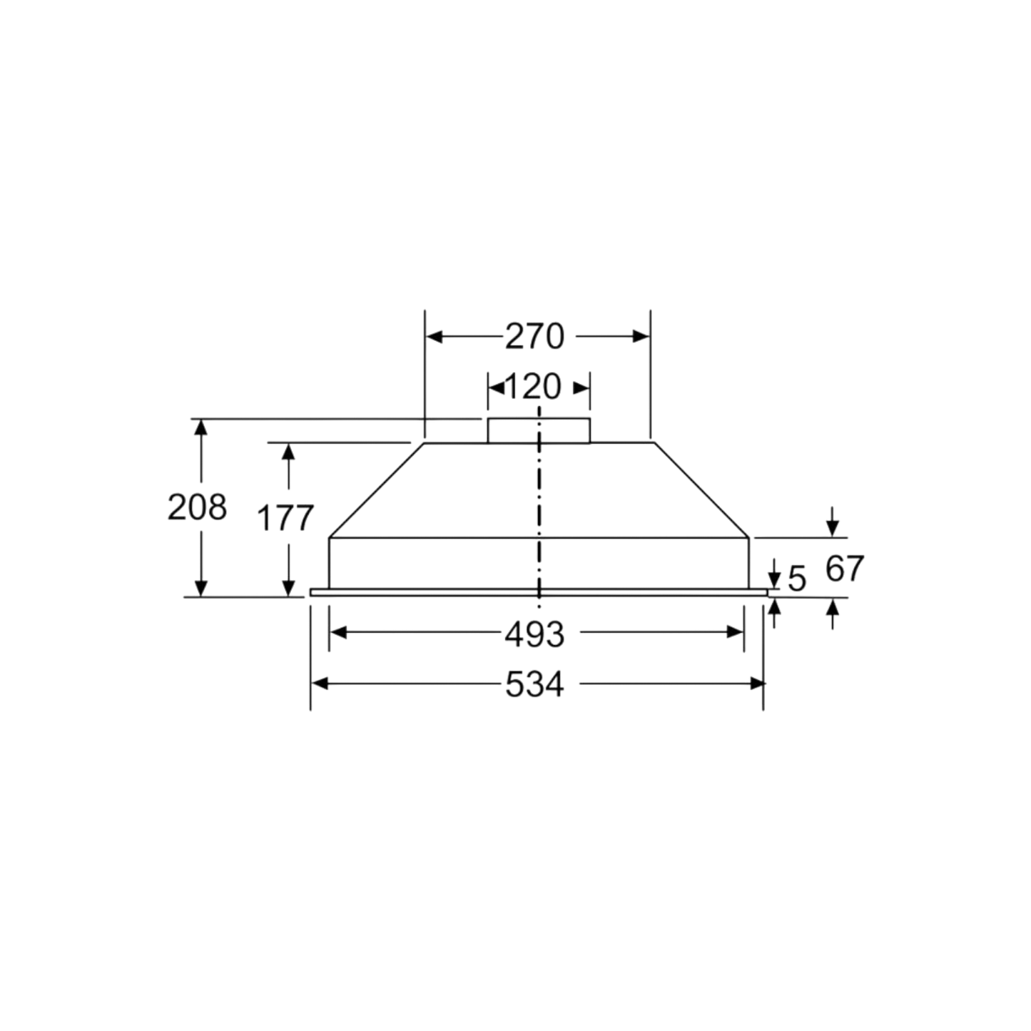 Okap do zabudowy wysepkowy Bosch DLN53AA70 53cm