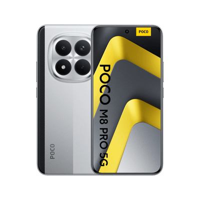 POCO M8 Pro 5G srebrny przód i tył
