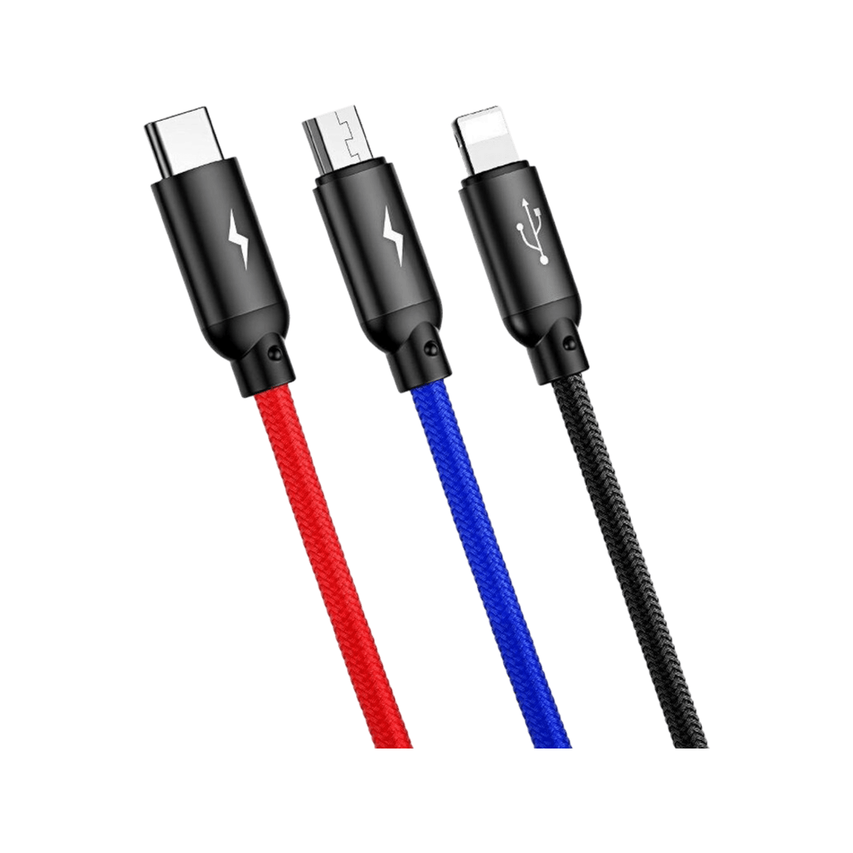 Baseus Three Primary Colors Kabel 3w1 USB - Lightning Micro USB-C 30cm