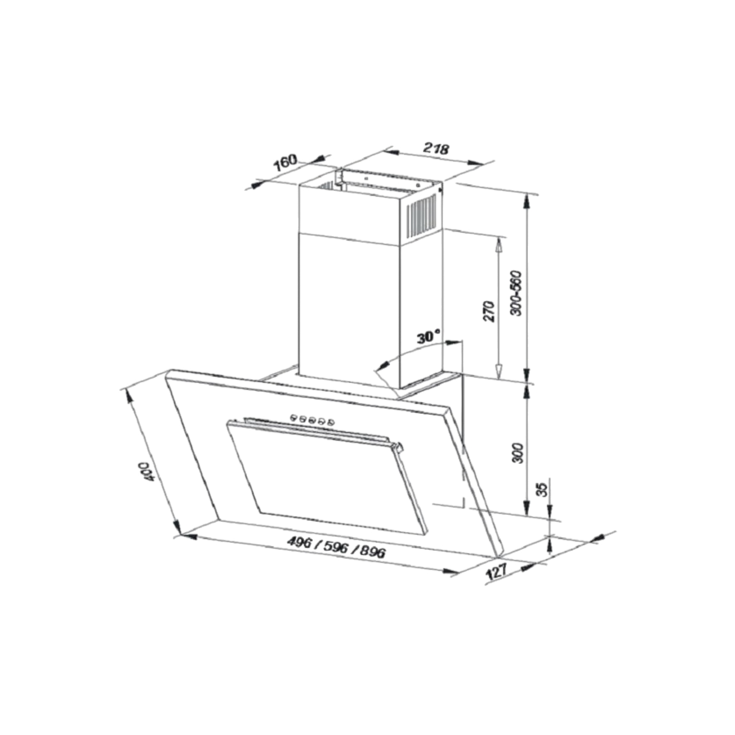 Okap kominowy MAAN Vertical 2 60 60cm Inox