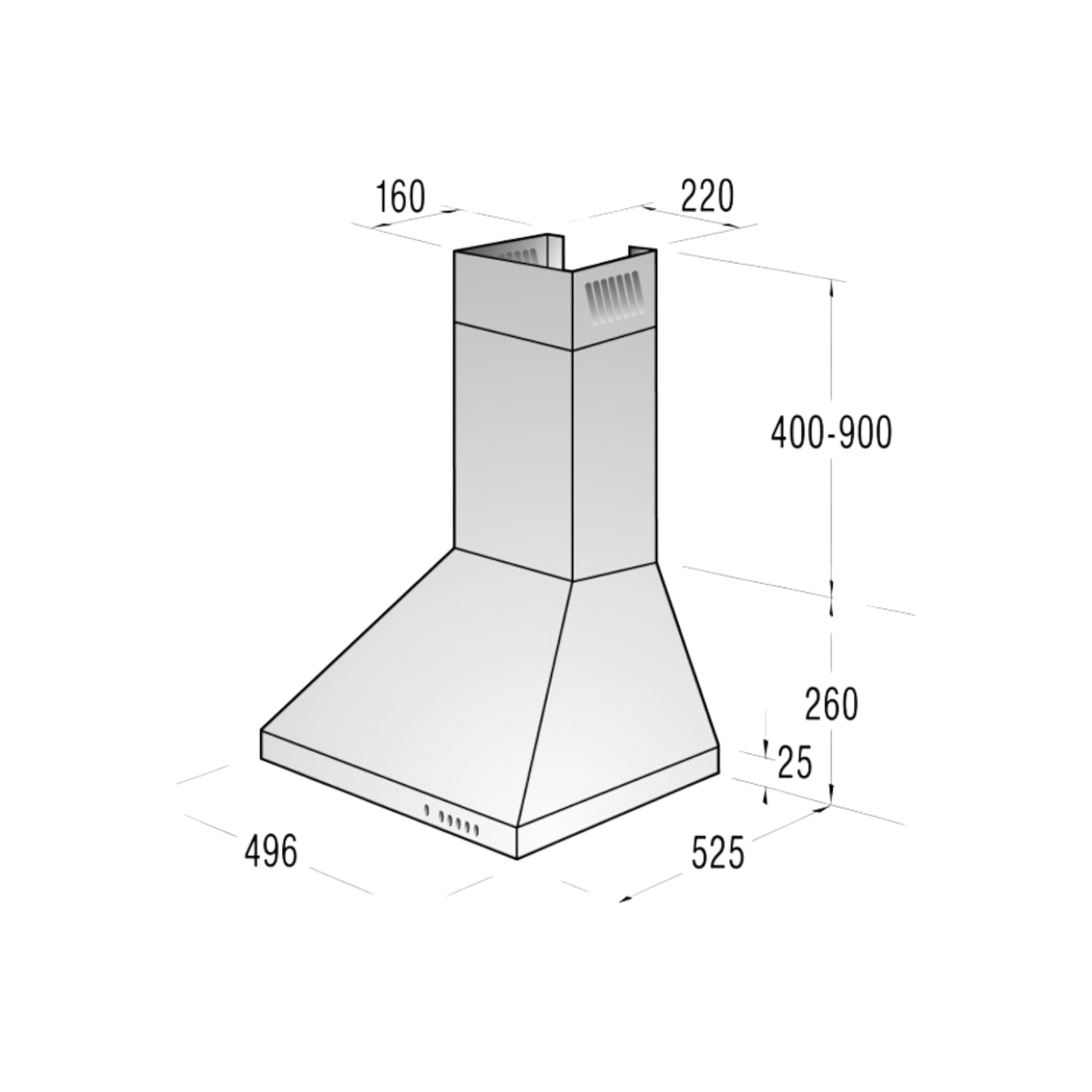 Okap kominowy Gorenje DKP 500 WH 50cm