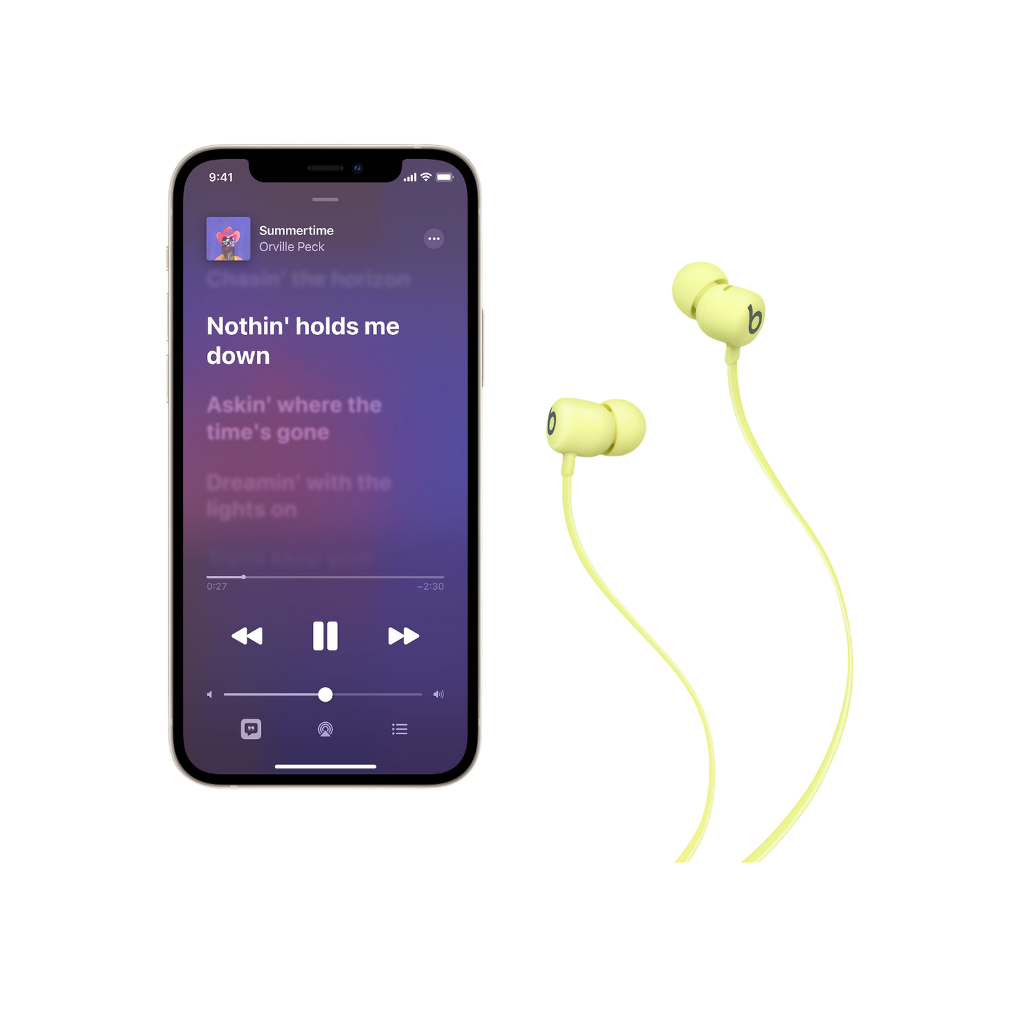 Słuchawki bezprzewodowe douszne Apple Beats Flex - Żółty Yuzu