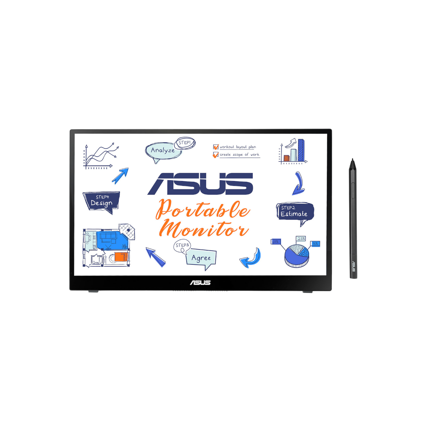 Monitor Asus ZenScreen Ink MB14AHD 14" IPS Full HD