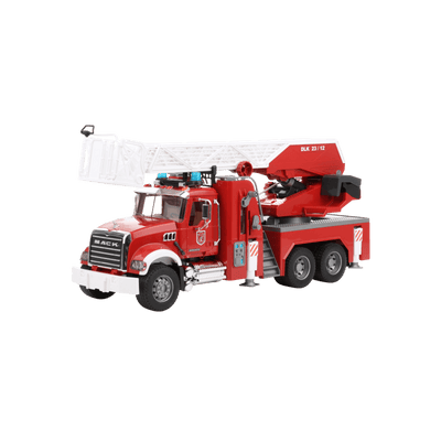 Straż pożarna BRUDER Mack Granite z drabiną i modułem świetlno-dźwiękowym
