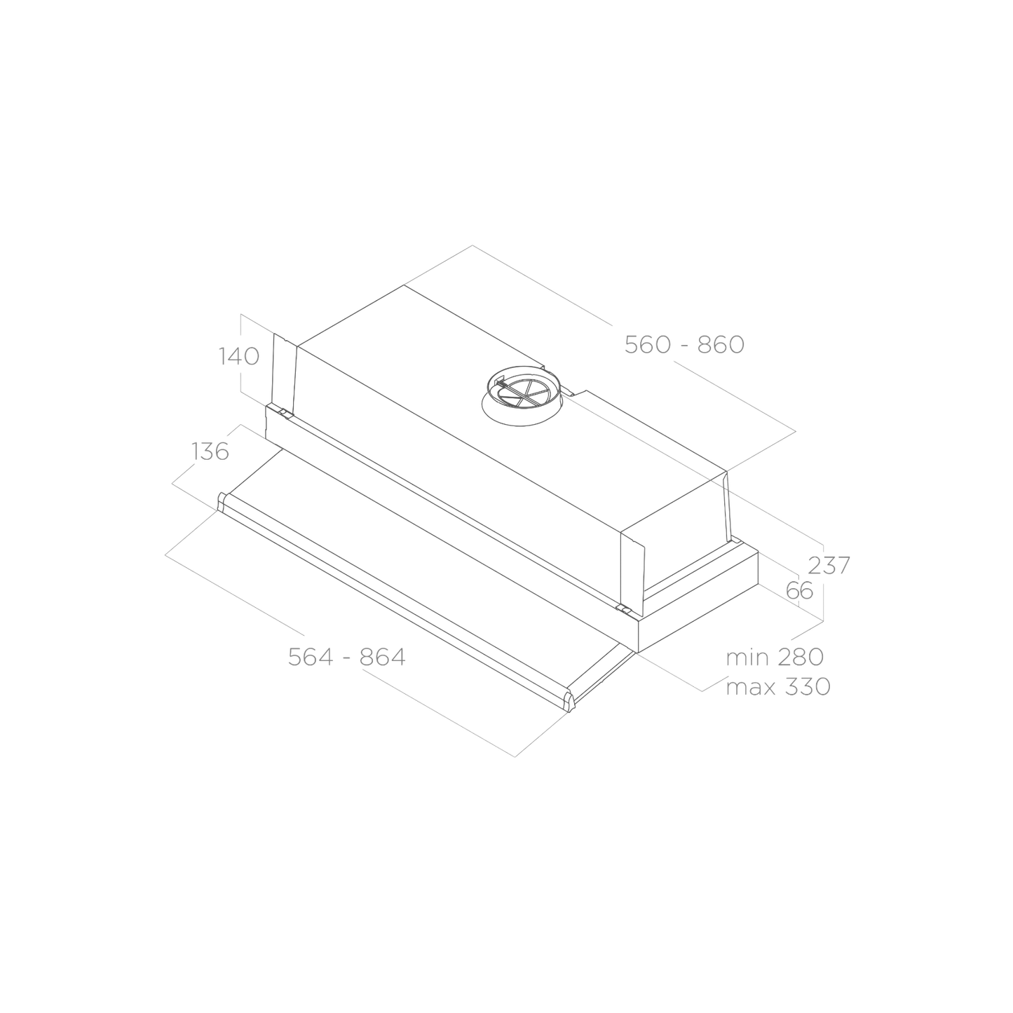 Okap do zabudowy Elica CIAK 2.0 GR/A/60 60cm