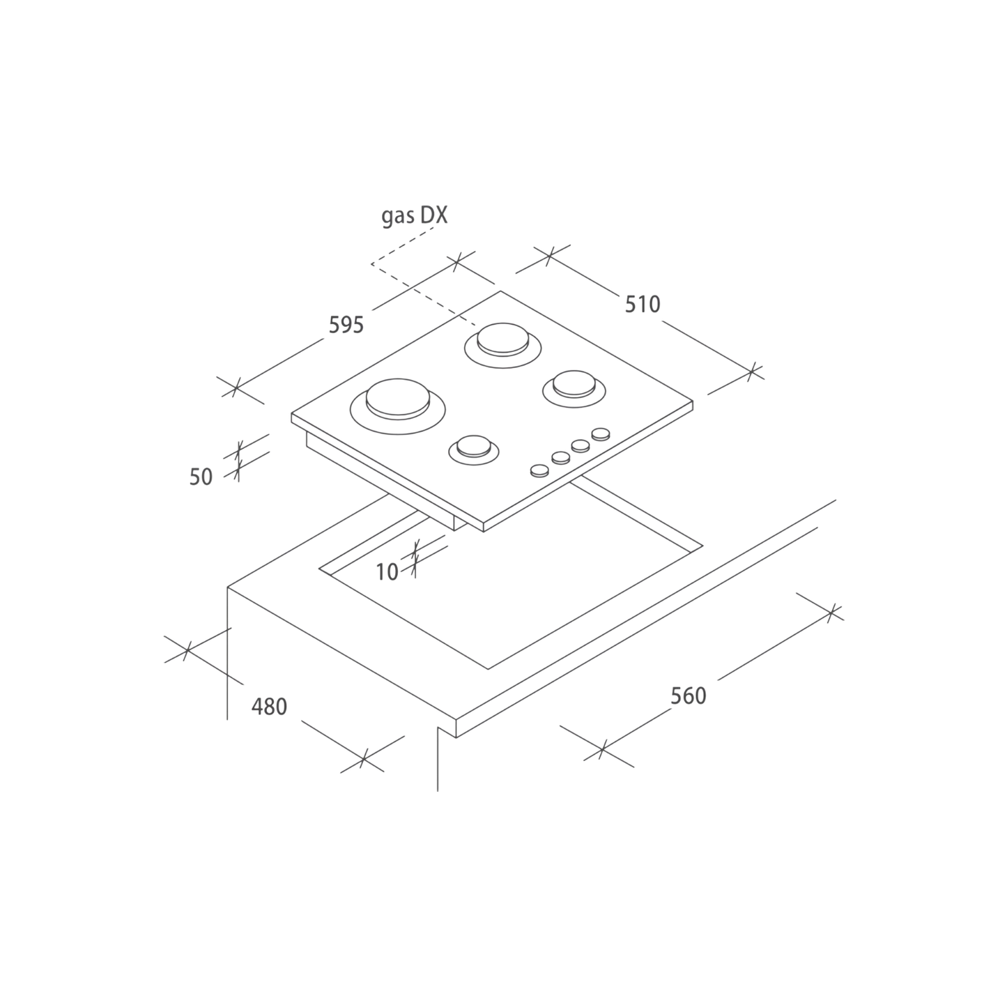 Płyta gazowa Candy CDK6GF4WEKB 59,5cm