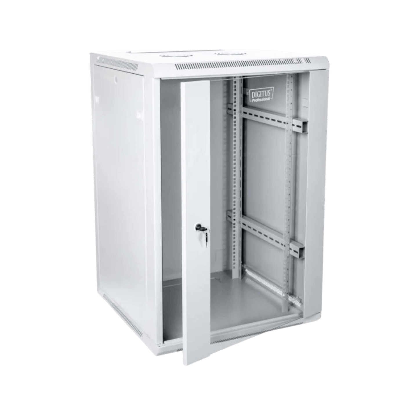 Szafa rack Digitus 19" 15U 600x600mm wisząca Drzwi szklane Szary