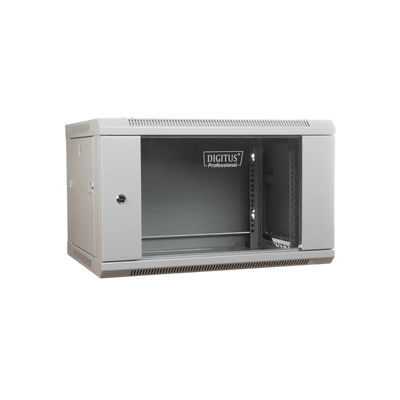 Szafa rack Digitus 19" 6U 600x450mm wisząca Drzwi szklane Szary