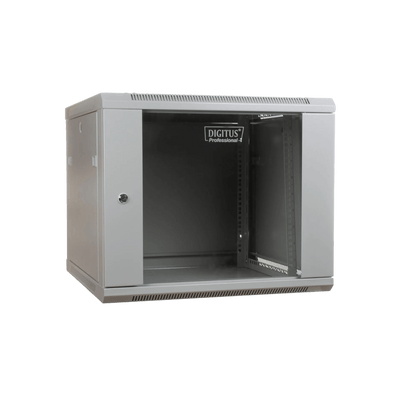 Szafa rack Digitus 19" 9U 600x450mm wisząca Drzwi szklane Szary