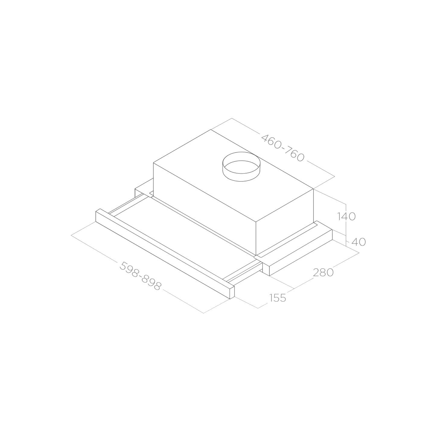 Okap teleskopowy Elica Elite 14 LUX BL/A/60 60cm