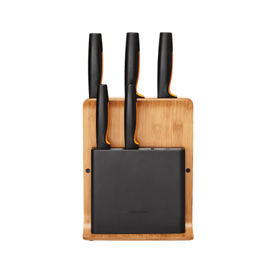 Zestaw noży kuchennych Fiskars Functional Form w bloku bambusowym 5 szt. 1057552.