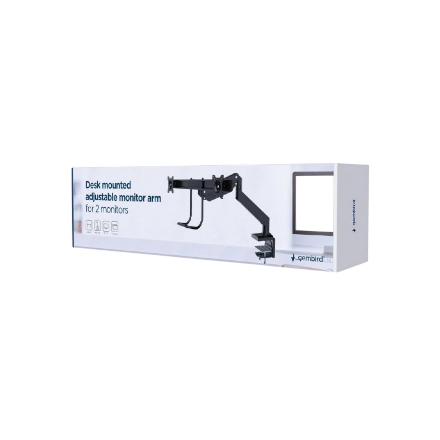 Uchwyt biurkowy na 2 monitory 17" - 32" Gembird MA-DA2-04 VESA 8kg
