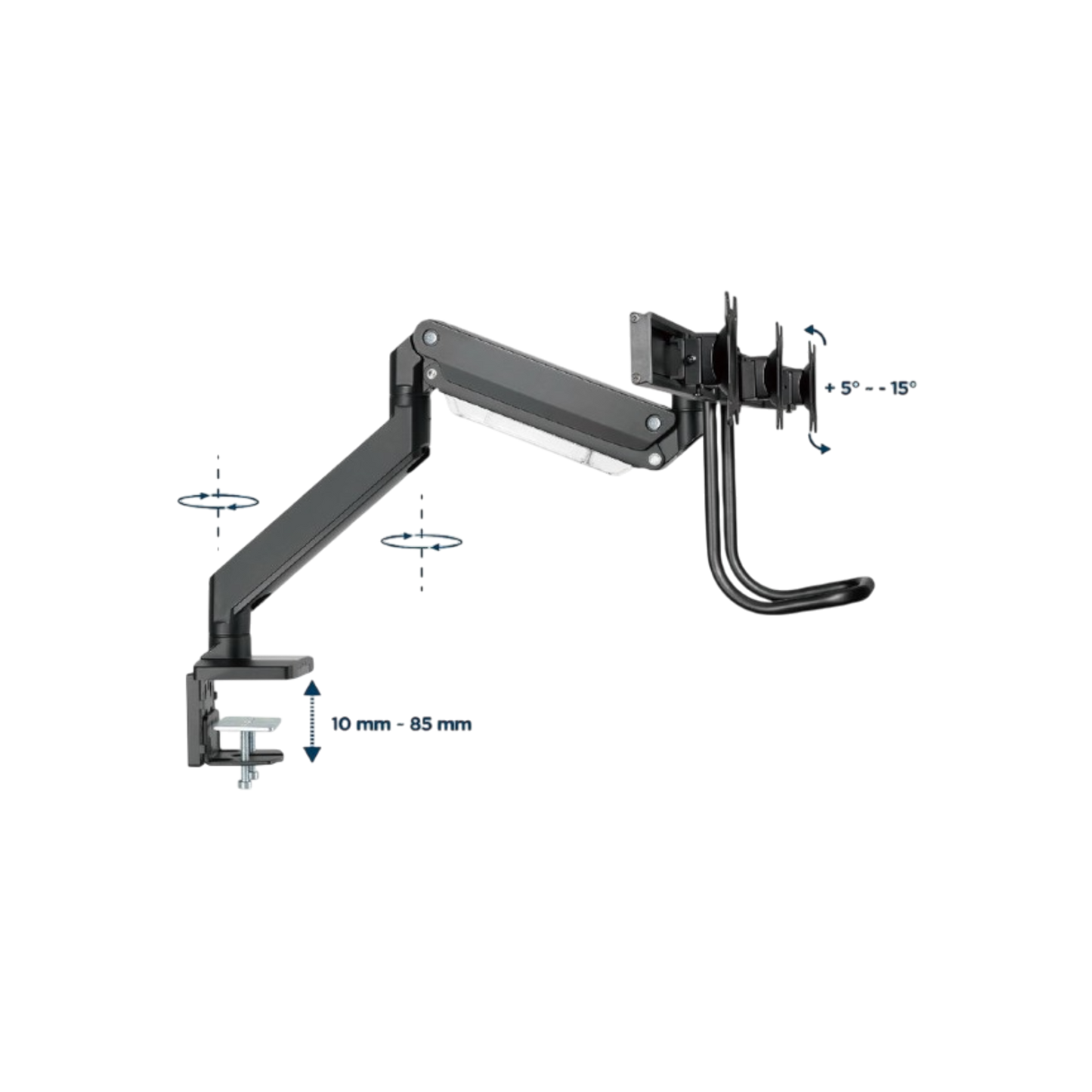 Uchwyt biurkowy na 3 monitory 17" - 27" Gembird MA-DA3-03 6kg