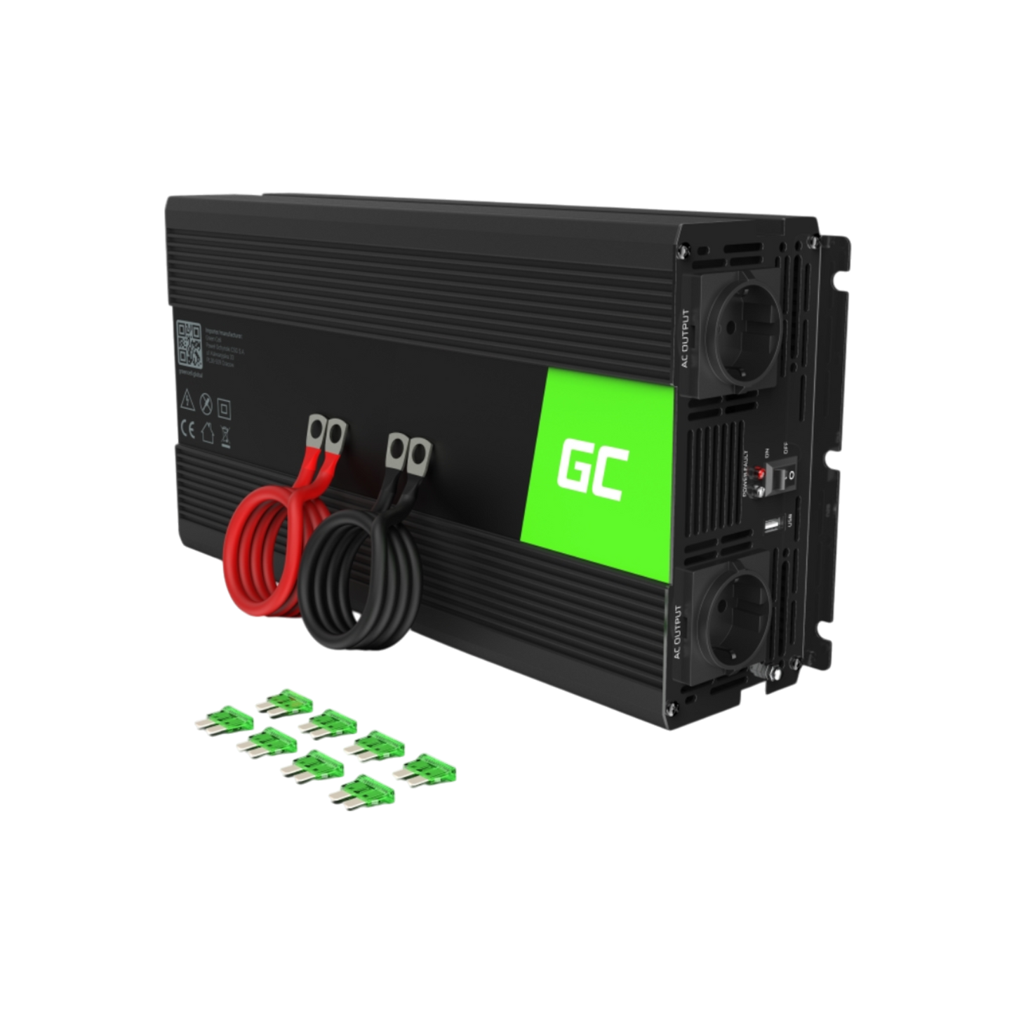 Przetwornica Green Cell INV25 12V na 230V 1500W/3000W Modyfikowana sinusoida.