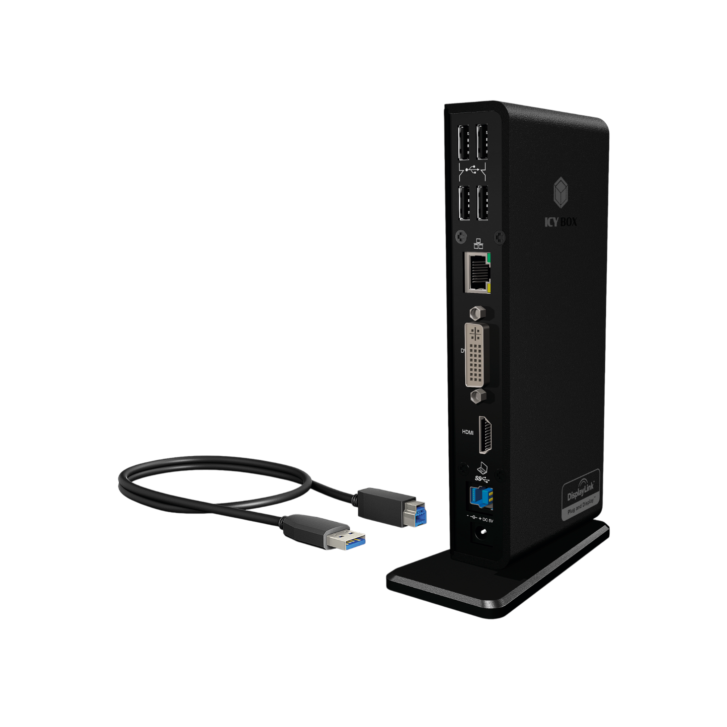 Stacja dokująca IcyBox IB-DK2241AC USB DisplayLink Stojak