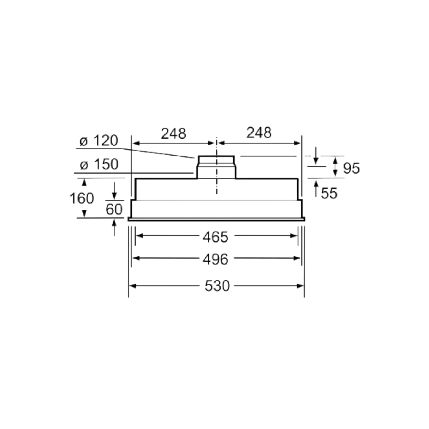 Okap wysepkowy Siemens LB55565 53cm