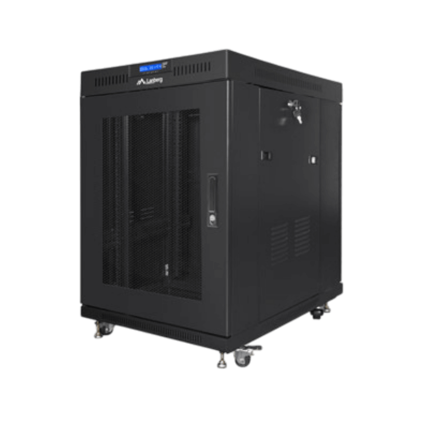 Szafa rack Lanberg 19" 15U 800x1000mm stojąca LCD V2 Drzwi perforowane Czarny
