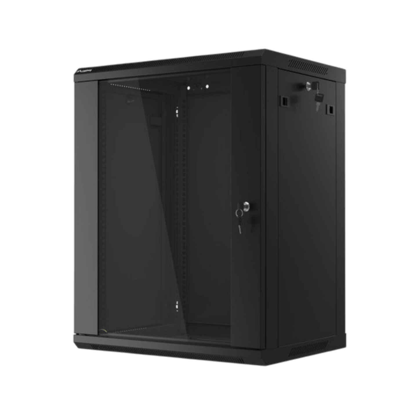 Szafa rack Lanberg 19" 15U 600x450mm wisząca V2 Drzwi szklane Czarny