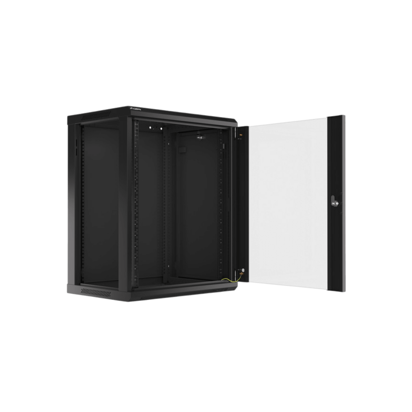 Szafa rack Lanberg 19" 15U 600x450mm wisząca V2 Drzwi szklane Czarny