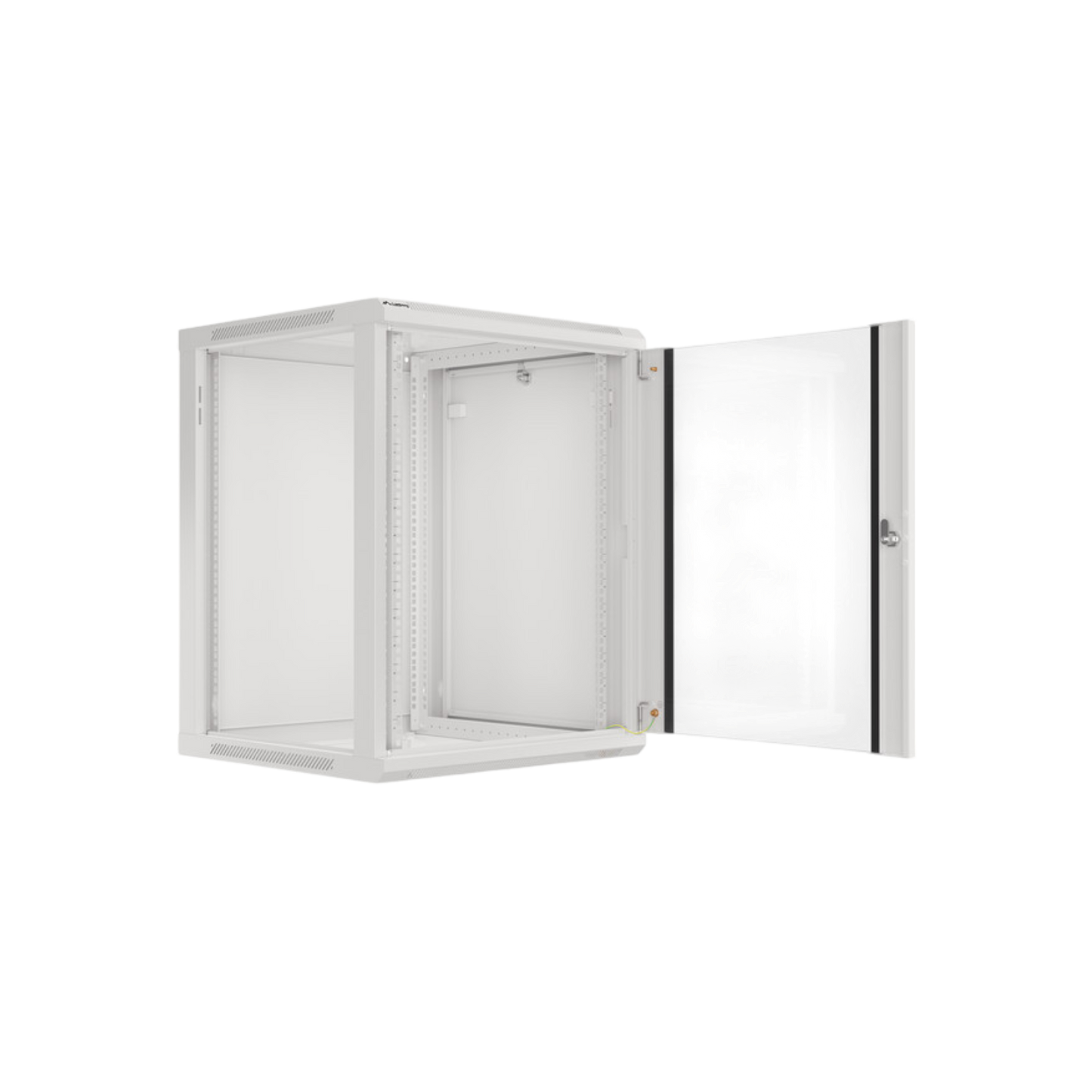 Szafa rack Lanberg 19" 15U 600x600mm wisząca V2 Drzwi szklane Szary