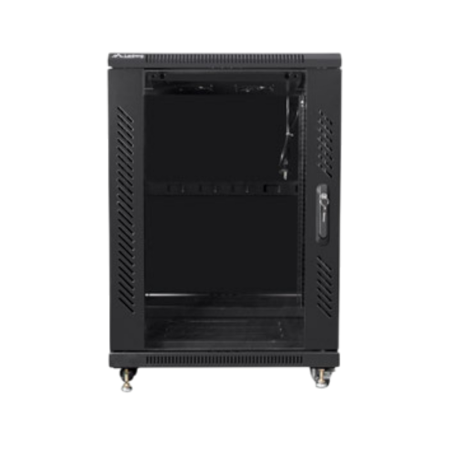Szafa rack Lanberg 19" 15U 600x800mm stojąca Drzwi szklane Czarny