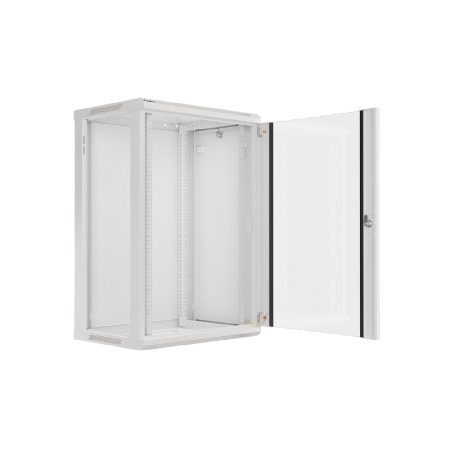 Szafa rack Lanberg 19" 18U 600x450mm wisząca V2 Drzwi szklane Szary