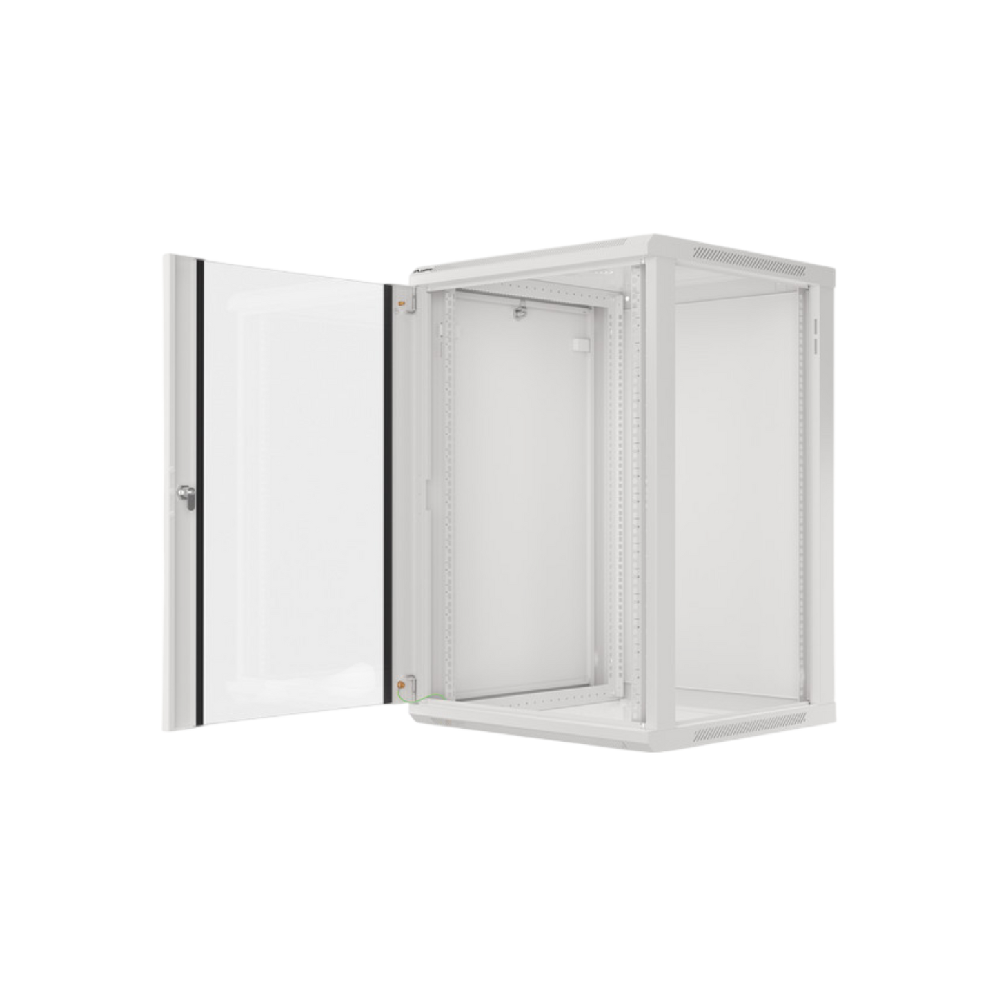 Szafa rack Lanberg 19" 18U 600x600mm wisząca V2 Drzwi szklane Szary