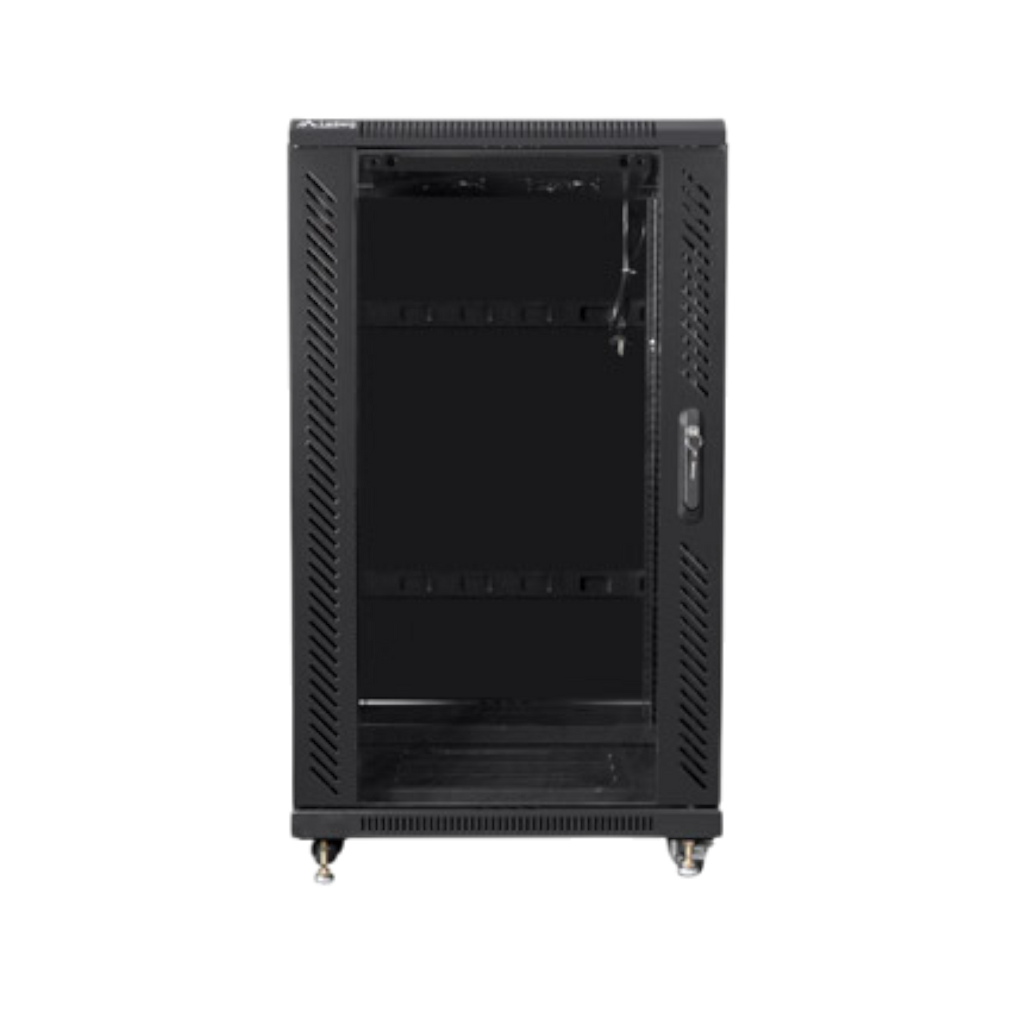 Szafa rack Lanberg 19" 22U 600x600mm stojąca Drzwi szklane Czarny