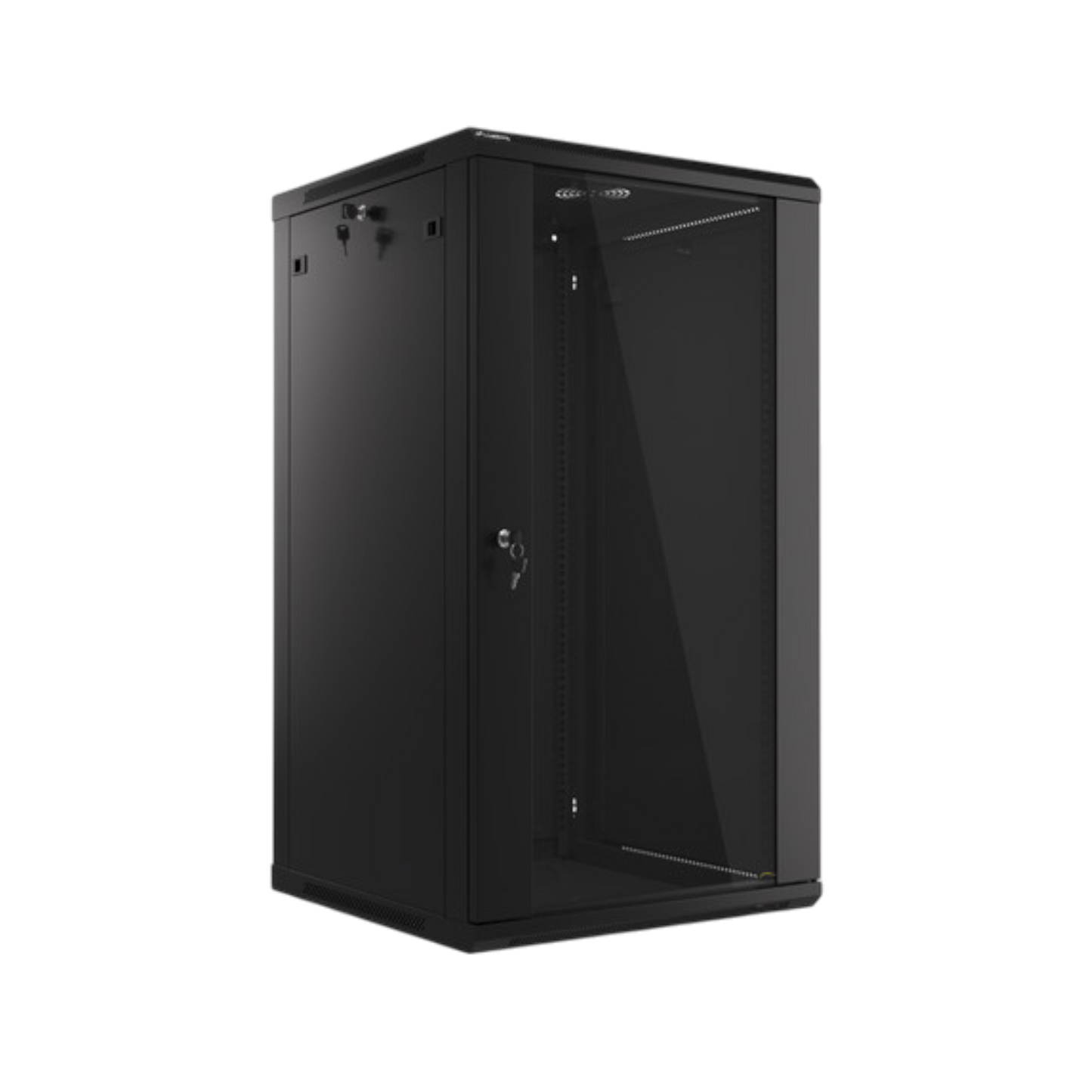 Szafa rack Lanberg 19" 22U 600x600mm wisząca V2 Drzwi szklane Czarny