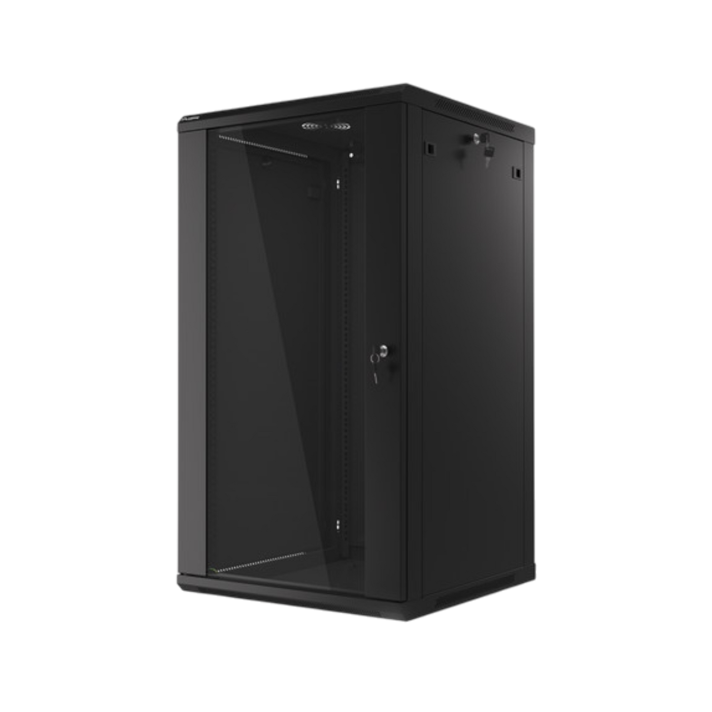 Szafa rack Lanberg 19" 22U 600x600mm wisząca V2 Drzwi szklane Czarny