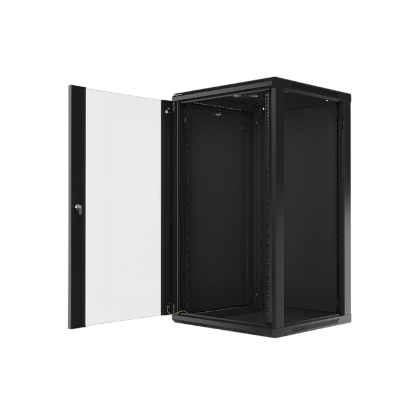 Szafa rack Lanberg 19" 22U 600x600mm wisząca V2 Drzwi szklane Czarny