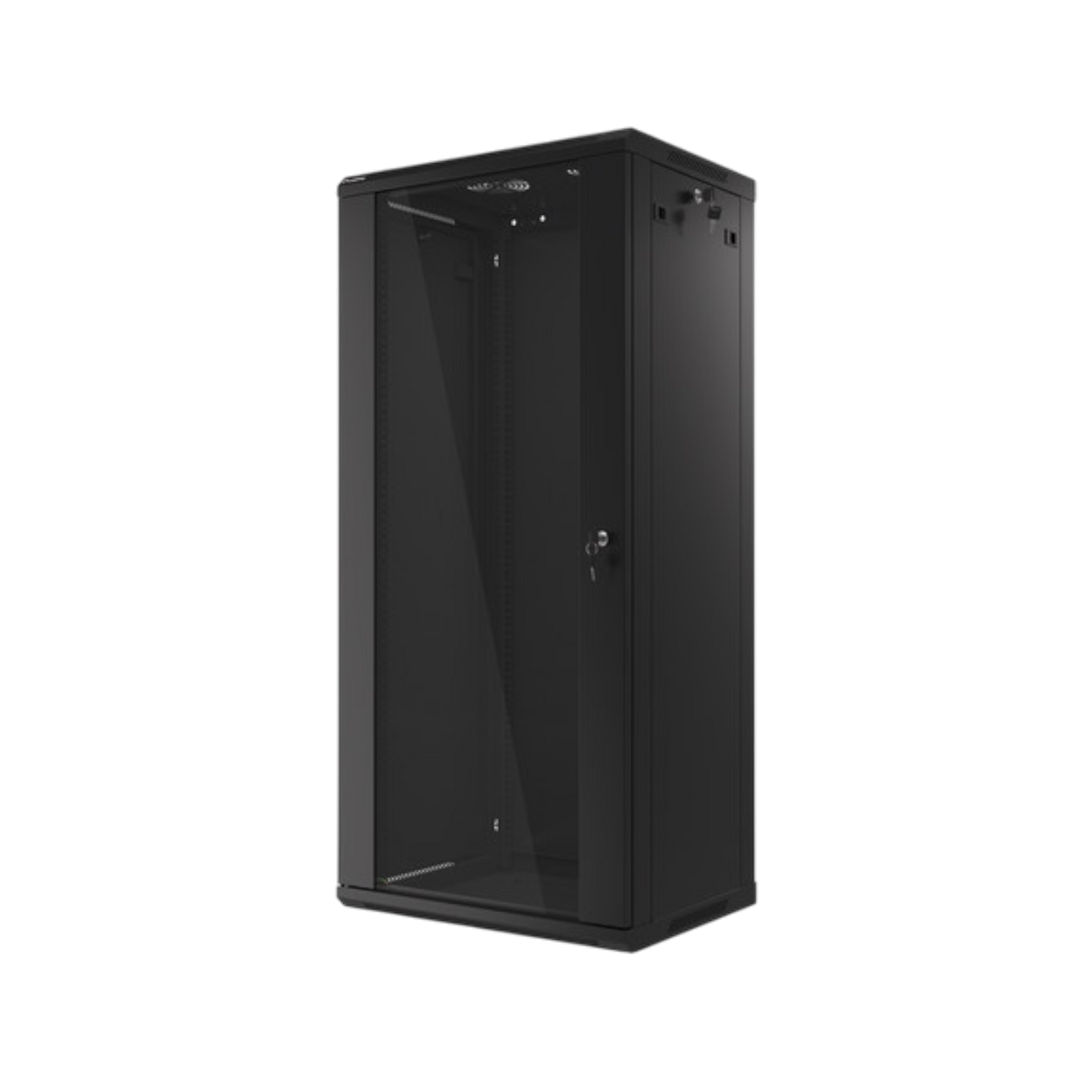 Szafa rack Lanberg 19" 27U 600x450mm wisząca V2 Drzwi szklane Czarny
