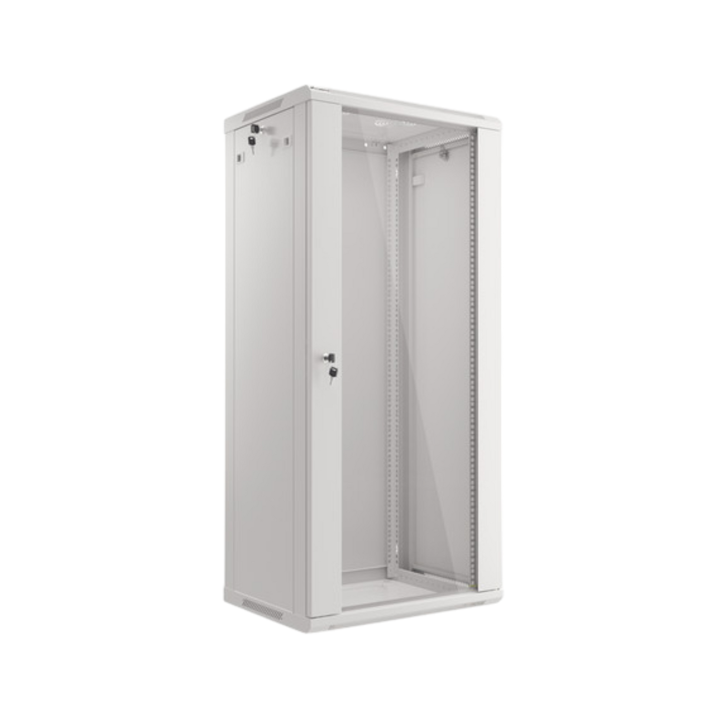 Szafa rack Lanberg 19" 27U 600x450mm wisząca V2 Drzwi szklane Szary