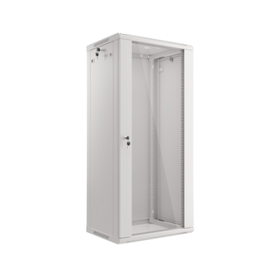 Szafa rack Lanberg 19" 27U 600x450mm wisząca V2 Drzwi szklane Szary