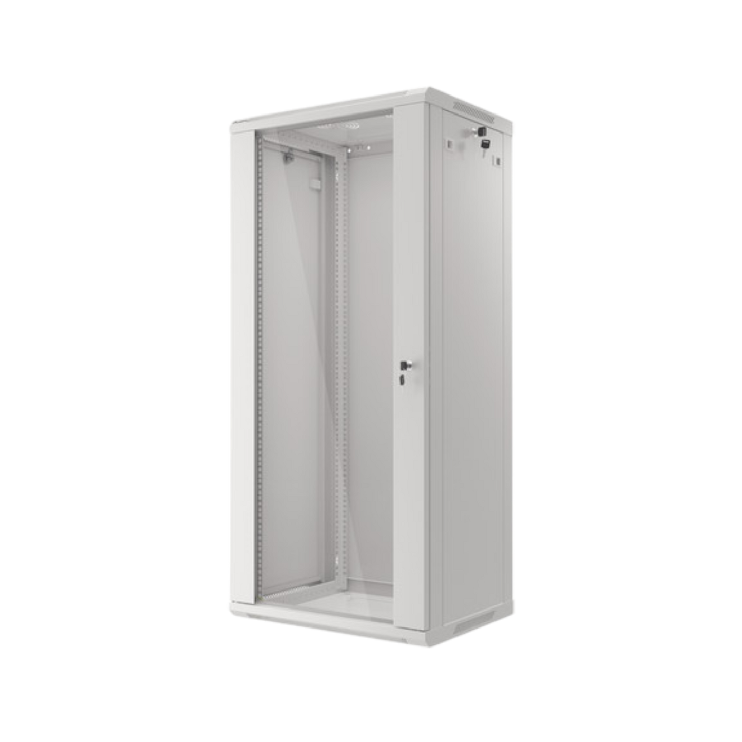 Szafa rack Lanberg 19" 27U 600x450mm wisząca V2 Drzwi szklane Szary