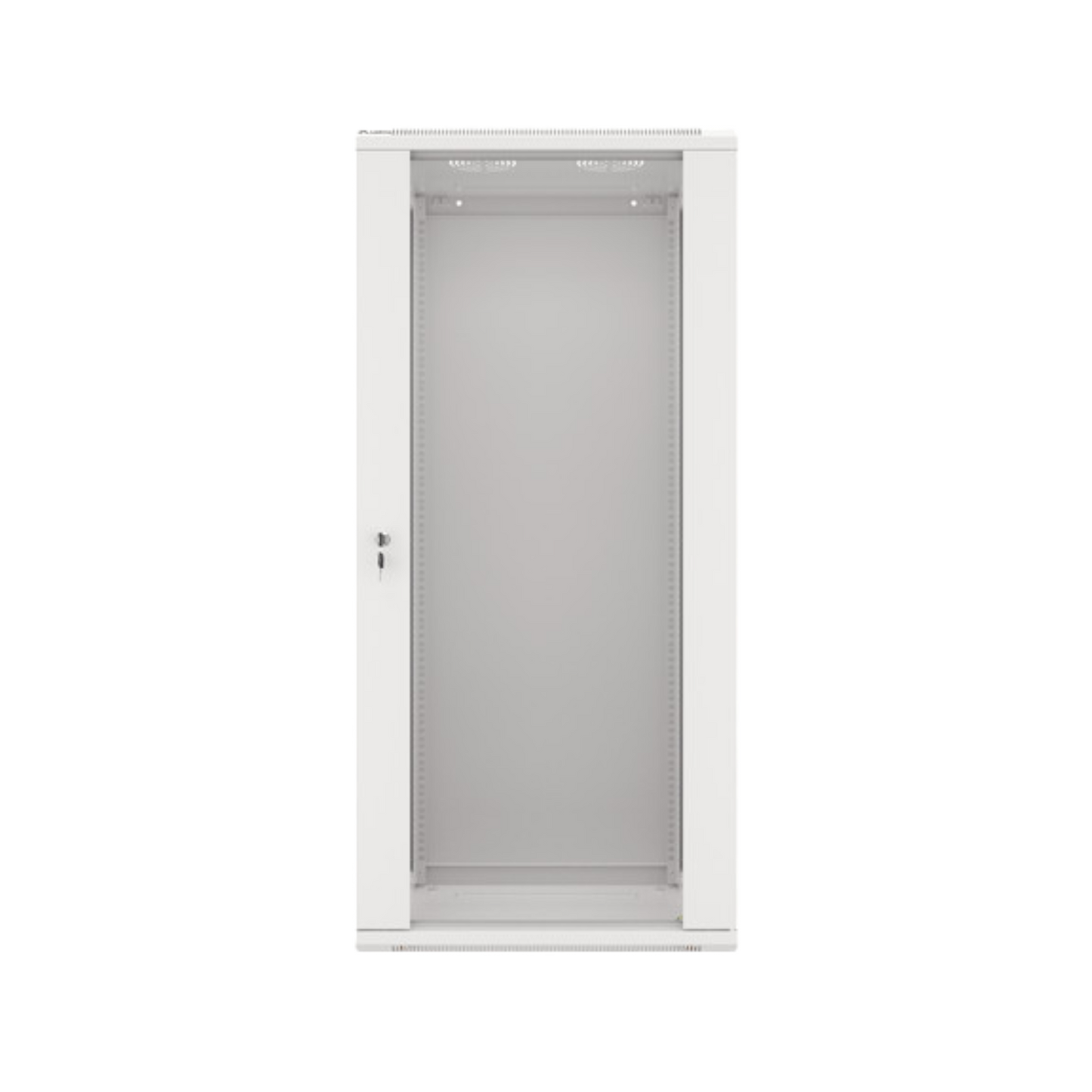 Szafa rack Lanberg 19" 27U 600x450mm wisząca V2 Drzwi szklane Szary