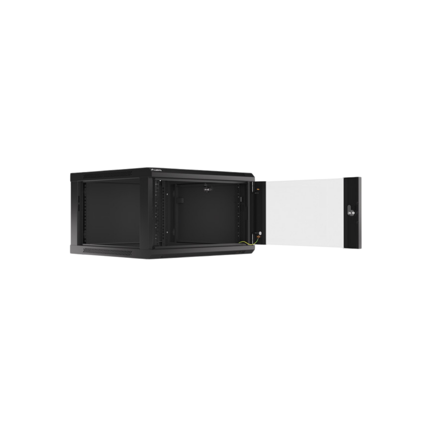 Szafa rack Lanberg 19" 6U 600x600mm wisząca V2 Drzwi szklane Czarny