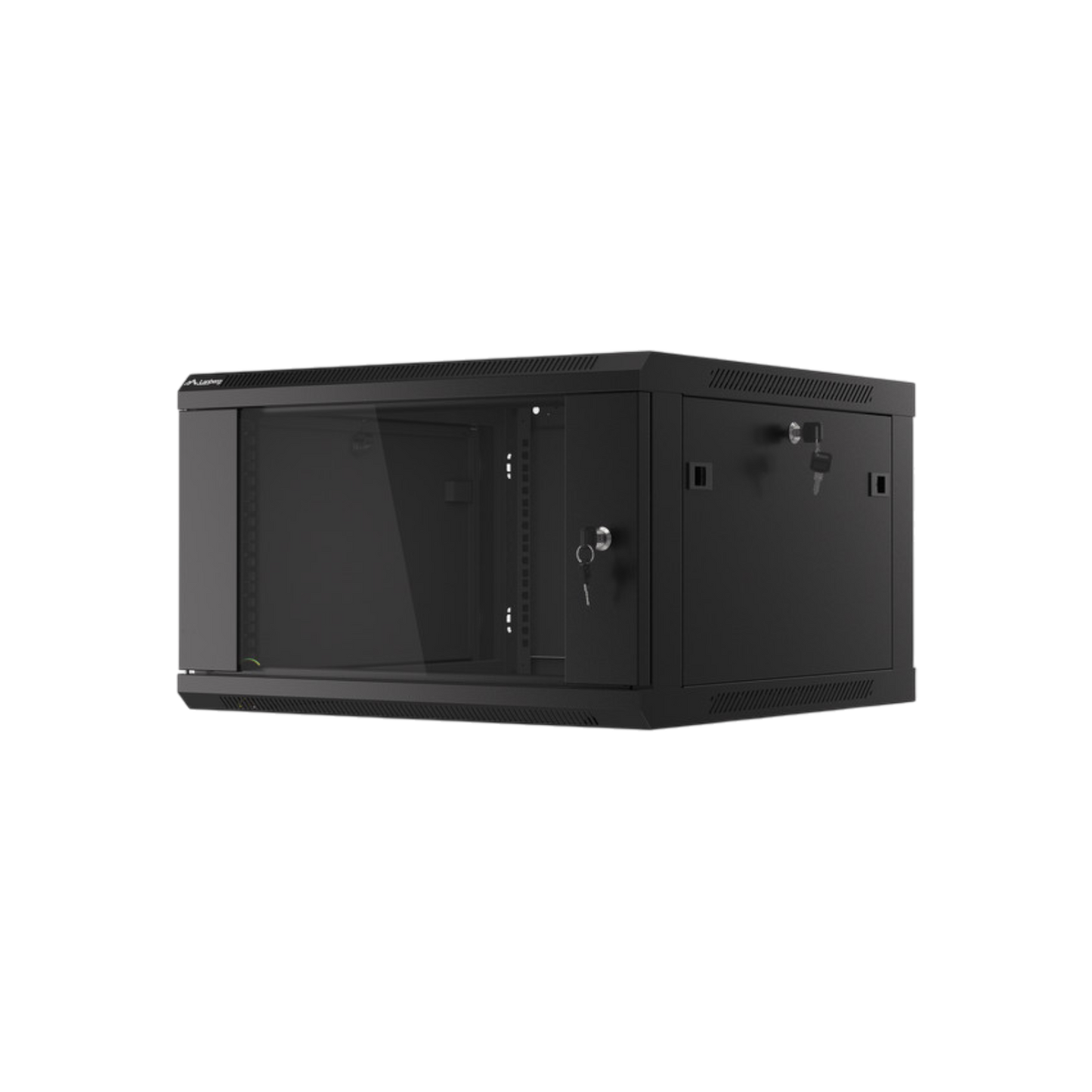 Szafa rack Lanberg 19" 6U 600x600mm wisząca V2 Drzwi szklane Czarny