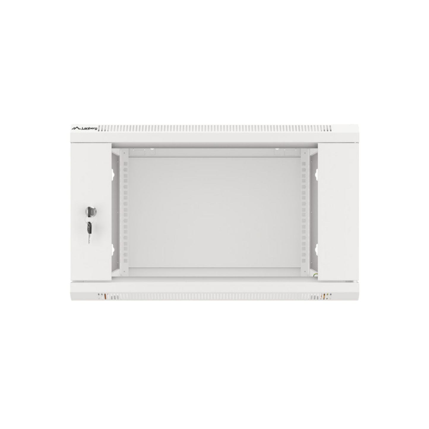 Szafa rack Lanberg 19" 6U 600x600mm wisząca V2 Drzwi szklane Szary