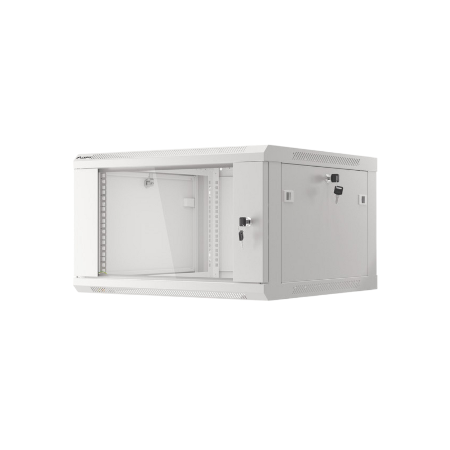 Szafa rack Lanberg 19" 6U 600x600mm wisząca V2 Drzwi szklane Szary