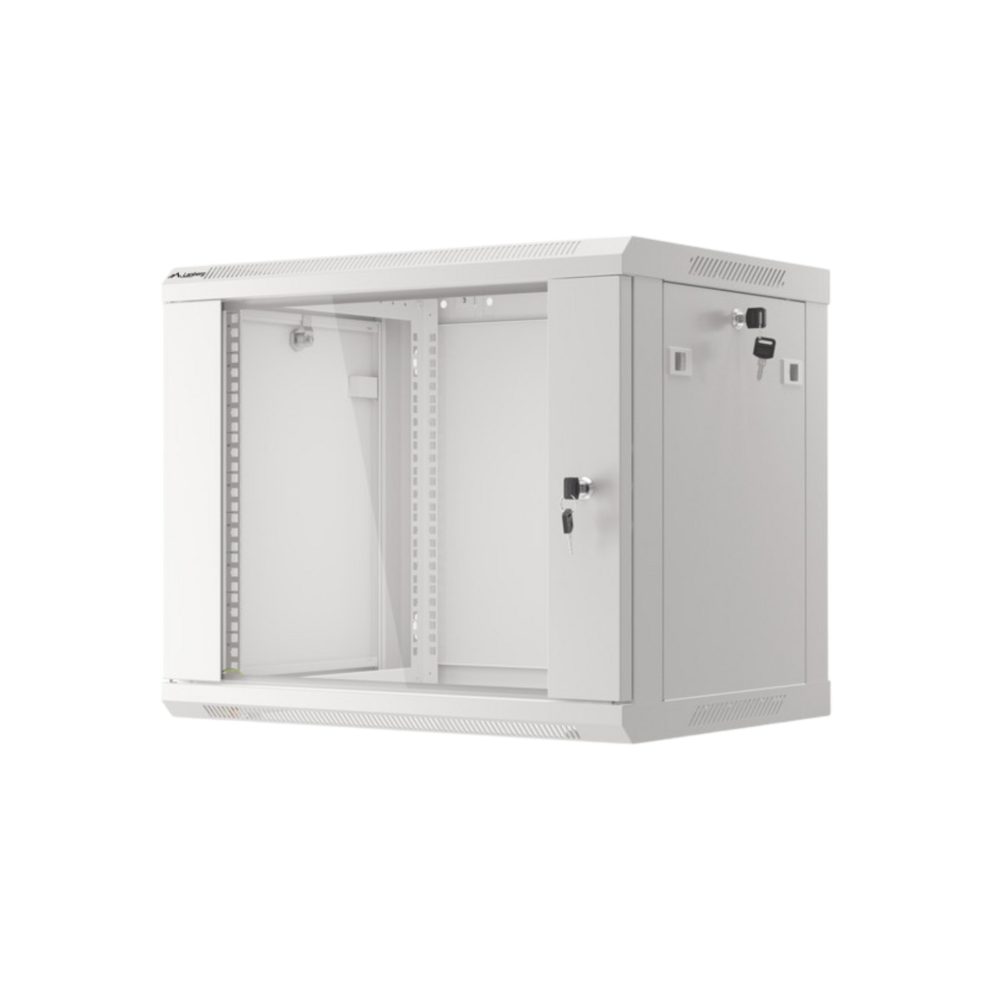 Szafa rack Lanberg 19" 9U 600x450mm wisząca V2 Drzwi szklane Szary