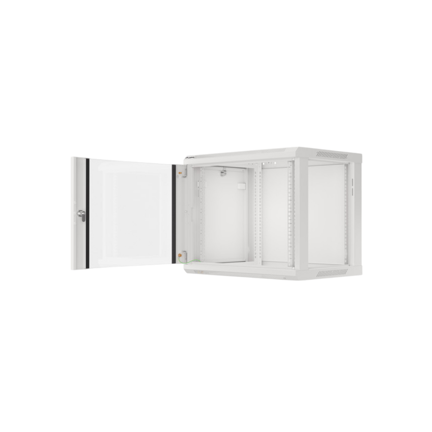 Szafa rack Lanberg 19" 9U 600x450mm wisząca V2 Drzwi szklane Szary