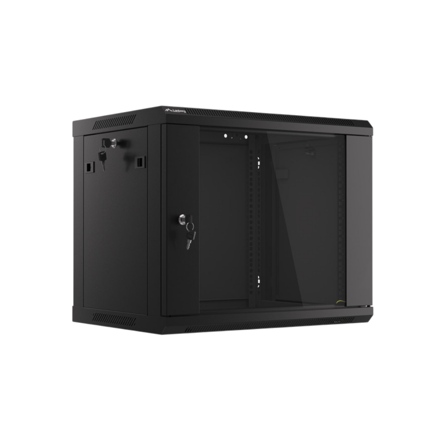 Szafa rack Lanberg 19" 9U 600x450mm wisząca V2 Drzwi szklane Czarny