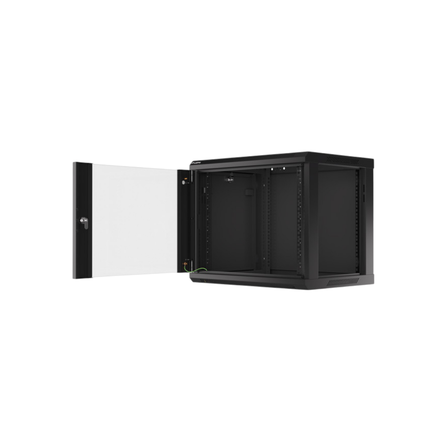 Szafa rack Lanberg 19" 9U 600x450mm wisząca V2 Drzwi szklane Czarny
