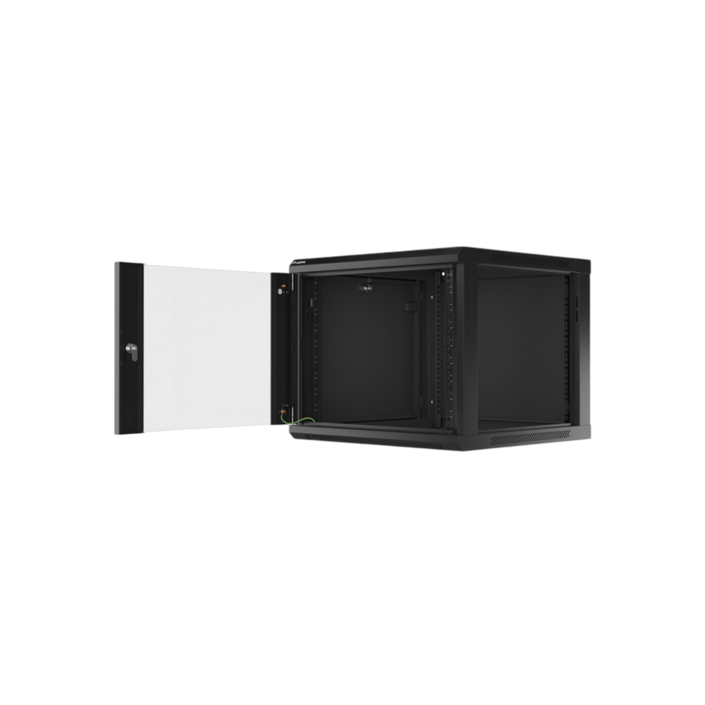 Szafa rack Lanberg 19" 9U 600x600mm wisząca V2 Drzwi szklane Czarny