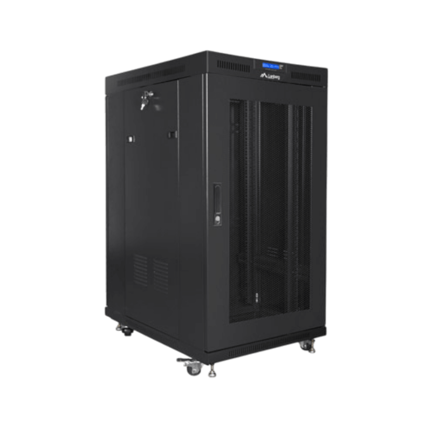 Szafa rack Lanberg 19" 22U 800x1000mm stojąca LCD V2 Drzwi perforowane Czarny