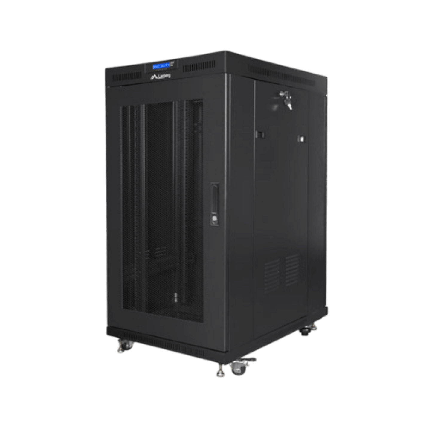 Szafa rack Lanberg 19" 22U 800x1000mm stojąca LCD V2 Drzwi perforowane Czarny