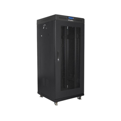 Szafa rack Lanberg 19" 27U 600x600mm stojąca LCD V2 Drzwi perforowane Czarny